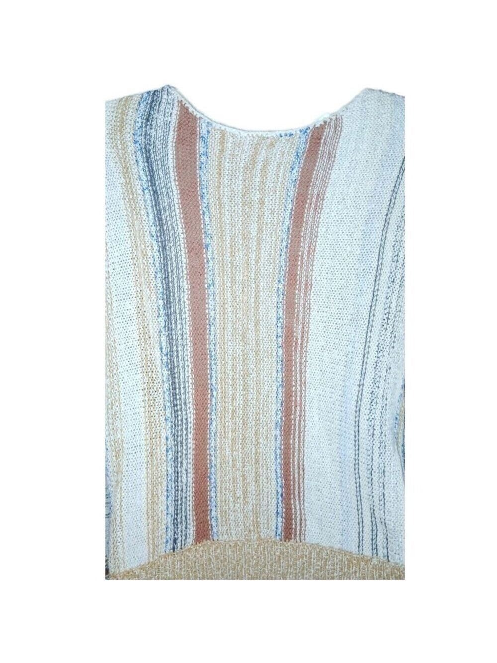 Crop Top XL Long Sleeved Knit Knot V Neck Sweater Striped Multicolor - Picture 6 of 6